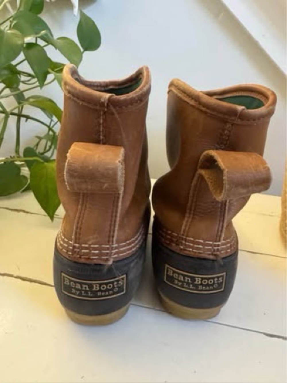 L.L. Bean Women's Tan/Brown Leather Bean Boots - Short Waterproof Boot